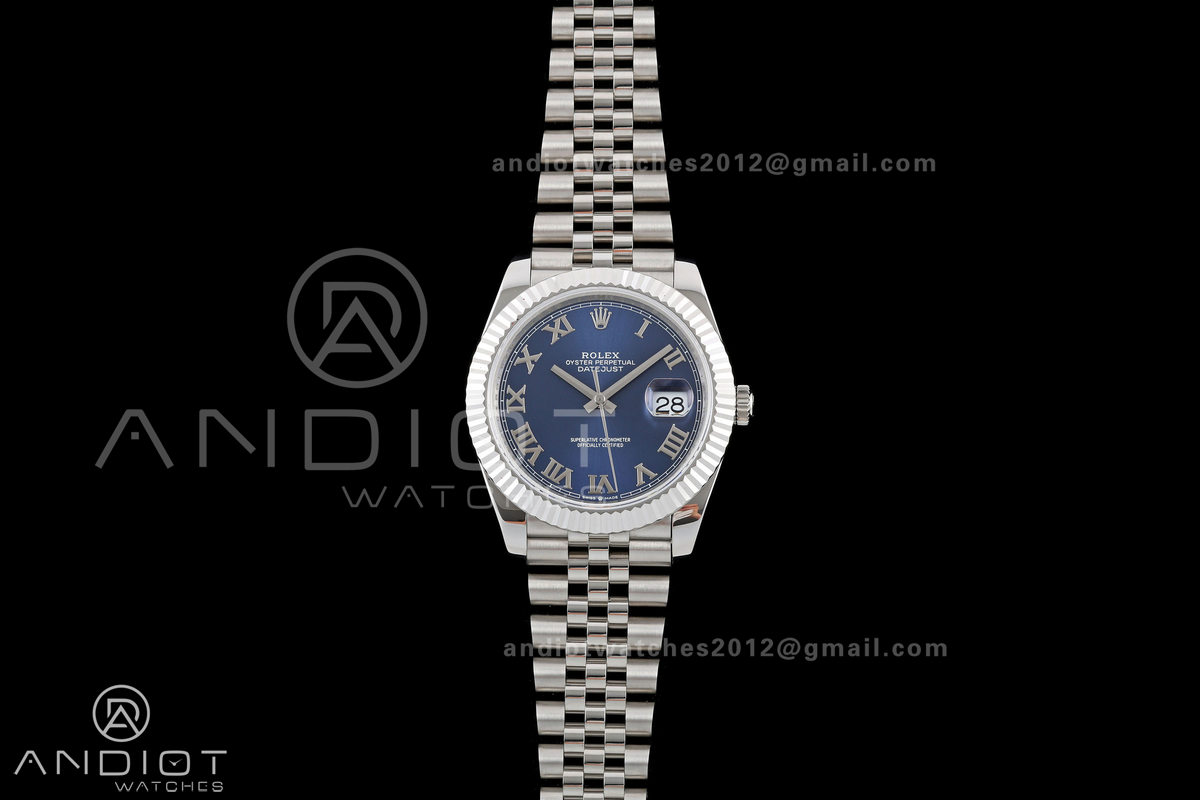 DateJust 41 126334 QF 1:1 Best Edition Blue Roman Dial on Jubilee Bracelet JH3235 (Free Sprung)